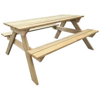 Mesa de picnic Torana con superficie de pino (150 cm × 135 cm × 71,5 cm)