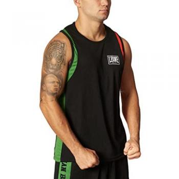 Leone 1947 Italia Black/Green Dual‑Tone No‑Sleeve Top – Size Small – Men’s Wear