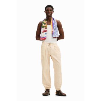 Desigual Pantaloni Uomo 38 Cargo Marrone Stampato