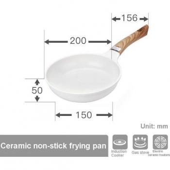 White Ceramic Breakfast Frying Pan & Pot Combo