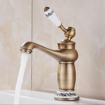 Single Handle Antique Bronze Bathroom Faucet