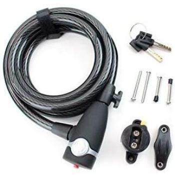 CONTEC Spiralschlüssel ECO‑Lock SB – 185 cm, flexibles Stahlkabel, Vinylbeschichtet, Ø 12 mm, Sicherheit 6