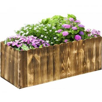 Fioriera Rettangolare per Piante in Legno di Abete – 80x33x30 cm