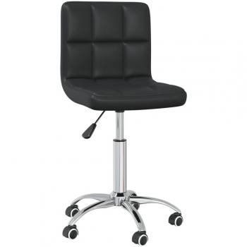 Silla giratoria de comedor cuero negro
