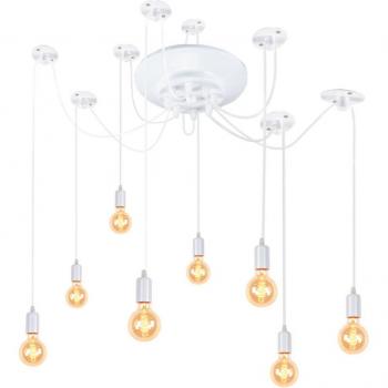 White Classic Edison 8‑Head Vintage Spider Light