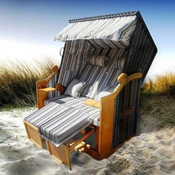 BRAST Strandkorb Ostsee XXL für 2 Personen mit wetterfester Abdeckung