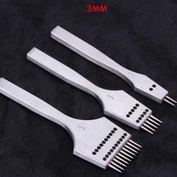 Leather Craft Round Hole Pricking Iron Chisel Tools 3pcs