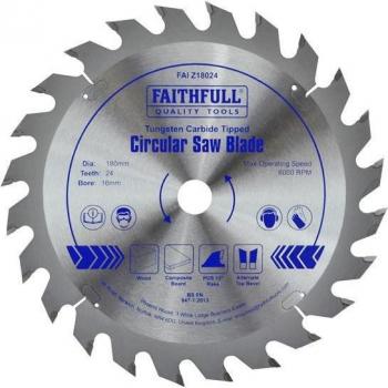 Faithfull TCT Circular Saw Blade 180 x 16mm x 24T POS FAIZ18024