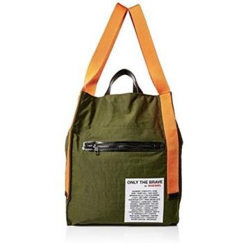 Sac réversible Diesel en nylon vert twill, hanches orange