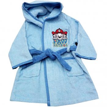 Accappatoio per bimbi con maniche in spugna cotone neonato Paw Patrol blu 18 m (art. S922110)