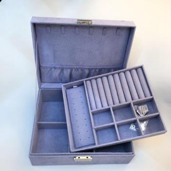 Elegant Two-Tier Velvet Jewelry Keeper