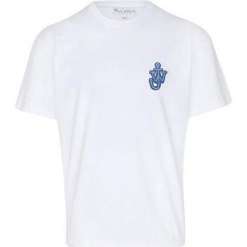JW Anderson T-shirt bianca con logo ancorato taglia S