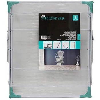 JVL Three-Layer Retractable Clothes Airer, White