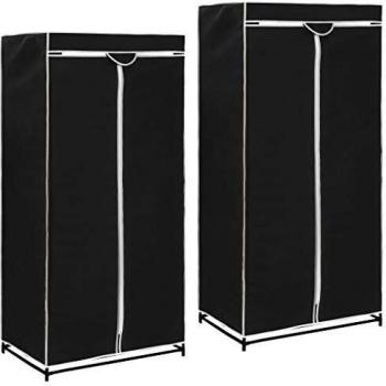 VidaXL Black Wardrobe, 2 doors, 75x50x160 cm