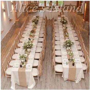 Burlap Jute Table Runner 300cm x 30cm for Rustic Classic Wedding Decor