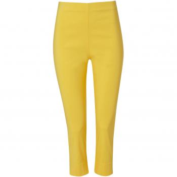 Roman Original Light Yellow 3/4 Cropped Capri Pants for Women – Summer Style