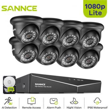 Sistema CCTV Sannce 8CH con Visión Nocturna y 1TB HDD