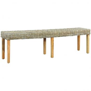 Stylische Sitzbank 160 cm Kubu-Rattan und Massivholz Mango
