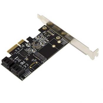 Carte PCIe 3.0 4x – 4 ports SATA 6G, 1 port M.2 B Key (Chipset JMB585)