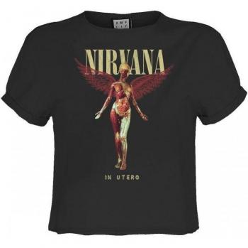 In Utero Nirvana Crop Shirt – Women's Size L, Charcoal