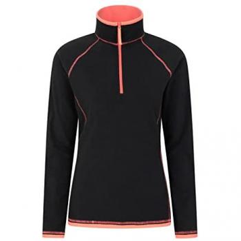 Microfleece Breathable Layer Sweater, Women's Montana, Jet Black, Size 4 – Mountain Warehouse