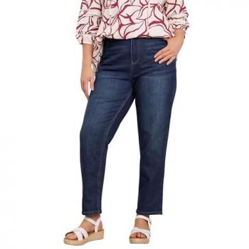 Evans Women's Denim Mom Jeans in Dark Indigo | Size: 26-28