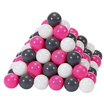 Set di 100 palline Knorrtoys Ø6 cm color crema e grigio rosa