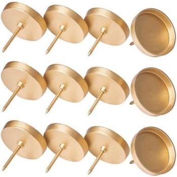 Novaliv Spar-Set – 12 × Kerzenpicks (Aluminium), 9 cm Gold‑Flach