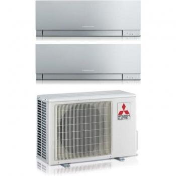 Condizionatore Dual Split Mitsubishi Inverter Serie Kirigamine Zen Silver MSZ-EF 9kW +15kW con MXZ-2F53VF R-32 Wi-Fi Argento