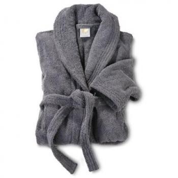 Rhomtuft Schalkragen‑Bademantel für Herren und Damen – Weiß, Größe XL