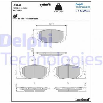 DELPHI LP3741 Pastilhas de freio