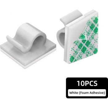 ACCEZZ 10 Stück Kabelhalter für Schreibtisch und Auto, Organizer für USB-Datenleitungen