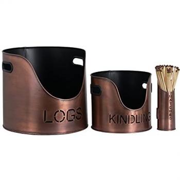 Copper Logs and Kindling Bucket