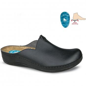 Papuci invernali Ceyo 9946-5 con gel per tallone neri da donna