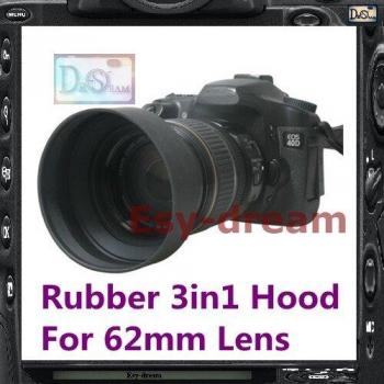 62mm Rubber Lens Hood for Canon Nikon Pentax PA201