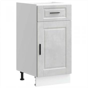 Mueble Bajo de Cocina Porto en Gris Cemento de Madera Reconstituida