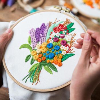 30x30cm Flower Embroidery Craft