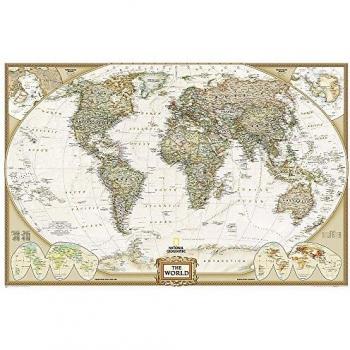 Executive Weltkarte, politisch, Grossformat, laminiert: 1:22445000: Wall Maps World