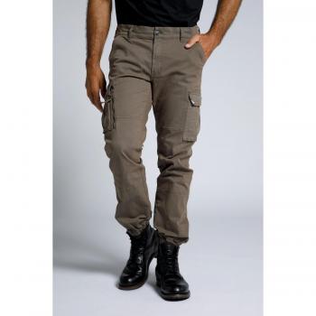 Pantaloni uomo marroni taglio speciale addome cotone taglia 52