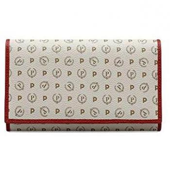 Portafoglio in pelle donna con stampa heritage avorio