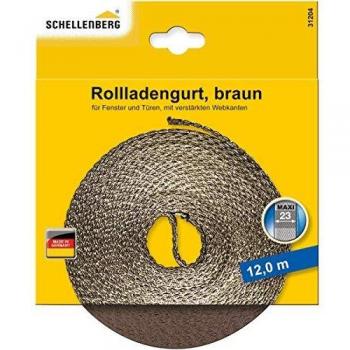 Schellenberg 31204 Gurtband für Rollläden – 23 mm × 12 m, MAXI‑System