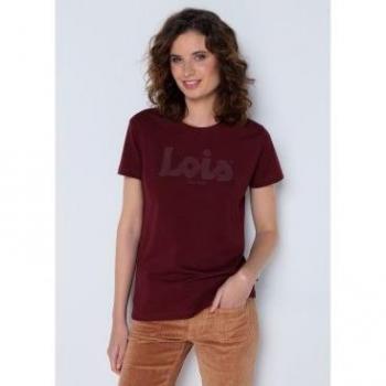 Camiseta puff print granate Lois Jeans para mujer
