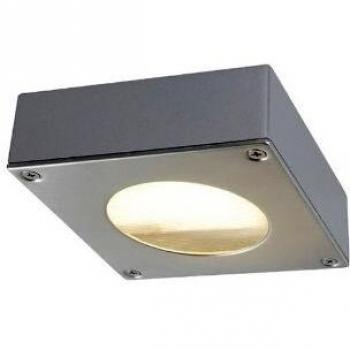 SLV QUADRASYL 44D Aussenleuchte, eckig, silbergrau, GX53, max. 9W