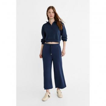 Navy Blue Soft-Touch Culottes L