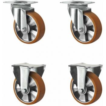 Pack 4 Roulettes Pivot 2 Rôles Aluminium – CASCOO SETSHFH160