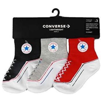 Converse Baby Striped Socks Trio – Noir, Unisex, 4‑5 Years Old