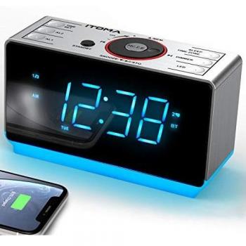 ITOMA Digital FM Radio Alarm Clock with USB Charging