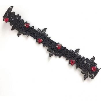 2Pcs/Set Women's Lace and Rhinestone Wedding Garters