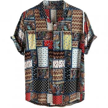 Blusa de Manga Corta Casual con Collar KLV