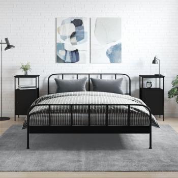 Nachttische 2 Stk. Schwarz 41x31x80 cm Holzwerkstoff Vidaxl